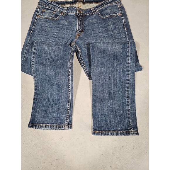 Levi's 524 Jeans Womens 15M Too Superlow Medium Wash Stretch Denim Low Rise - Picture 2 of 9